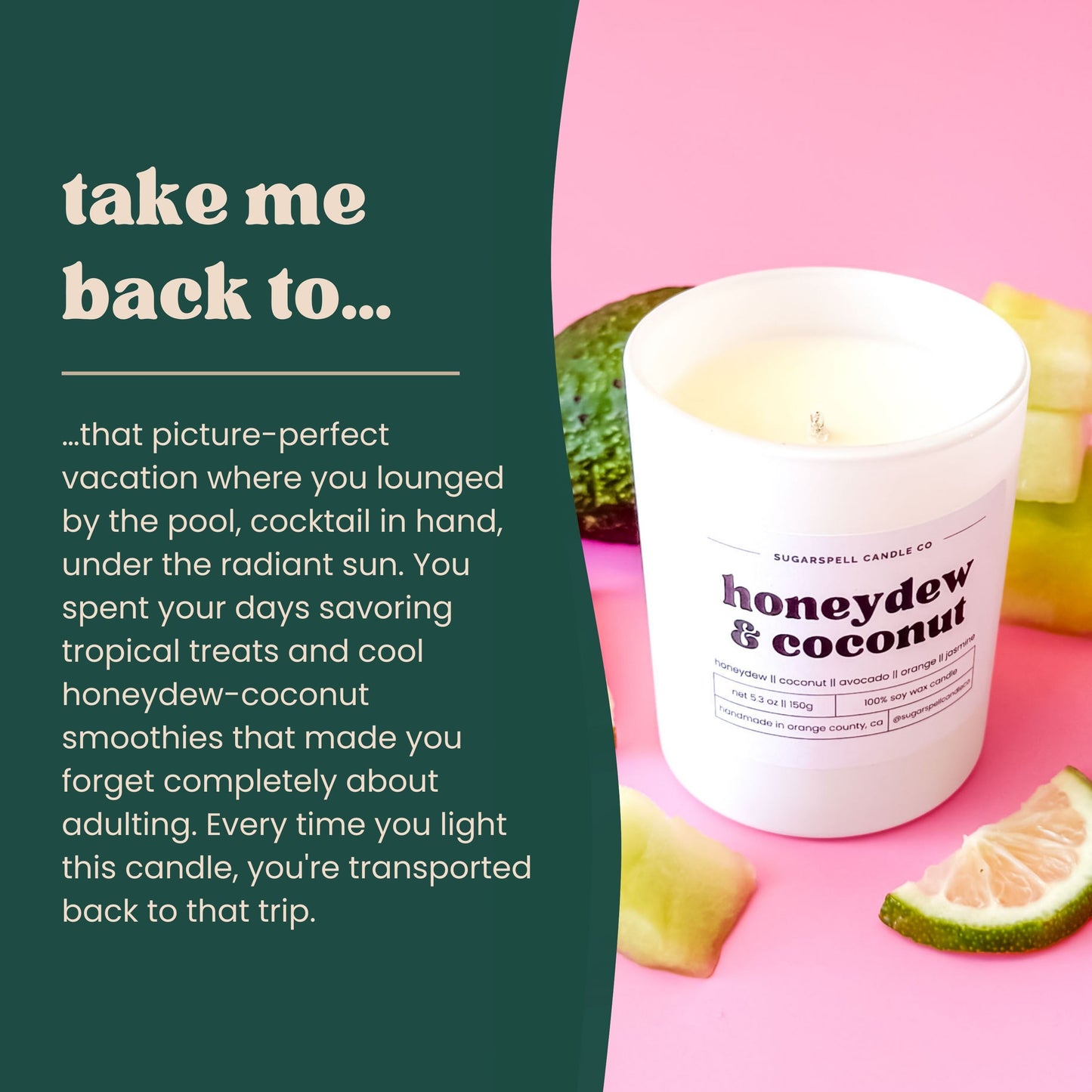 Honeydew & Coconut 5.3oz Soy Candle