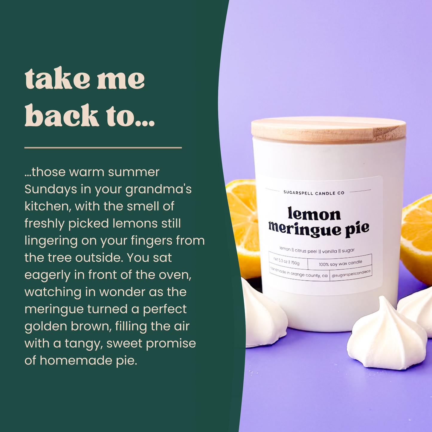 Lemon Meringue Pie 5.3oz Soy Candle