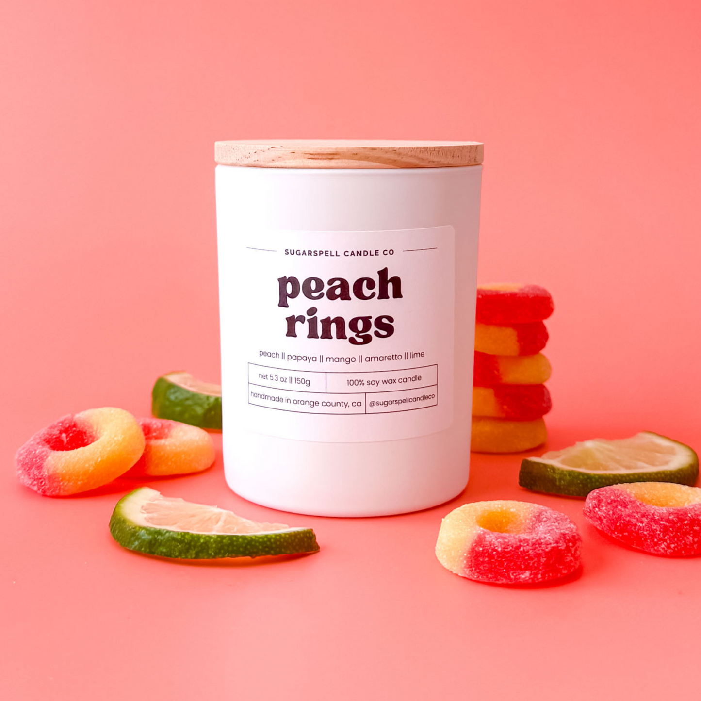 Peach Rings 5.3oz Soy Candle