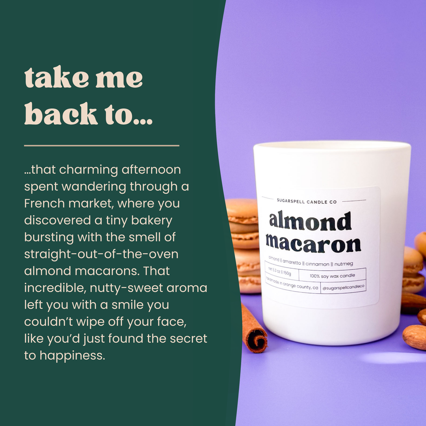 Almond Macaron 5.3oz Soy Candle