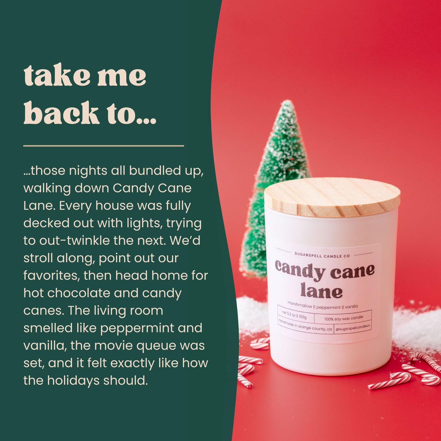 Candy Cane Lane 5.3oz Soy Candle