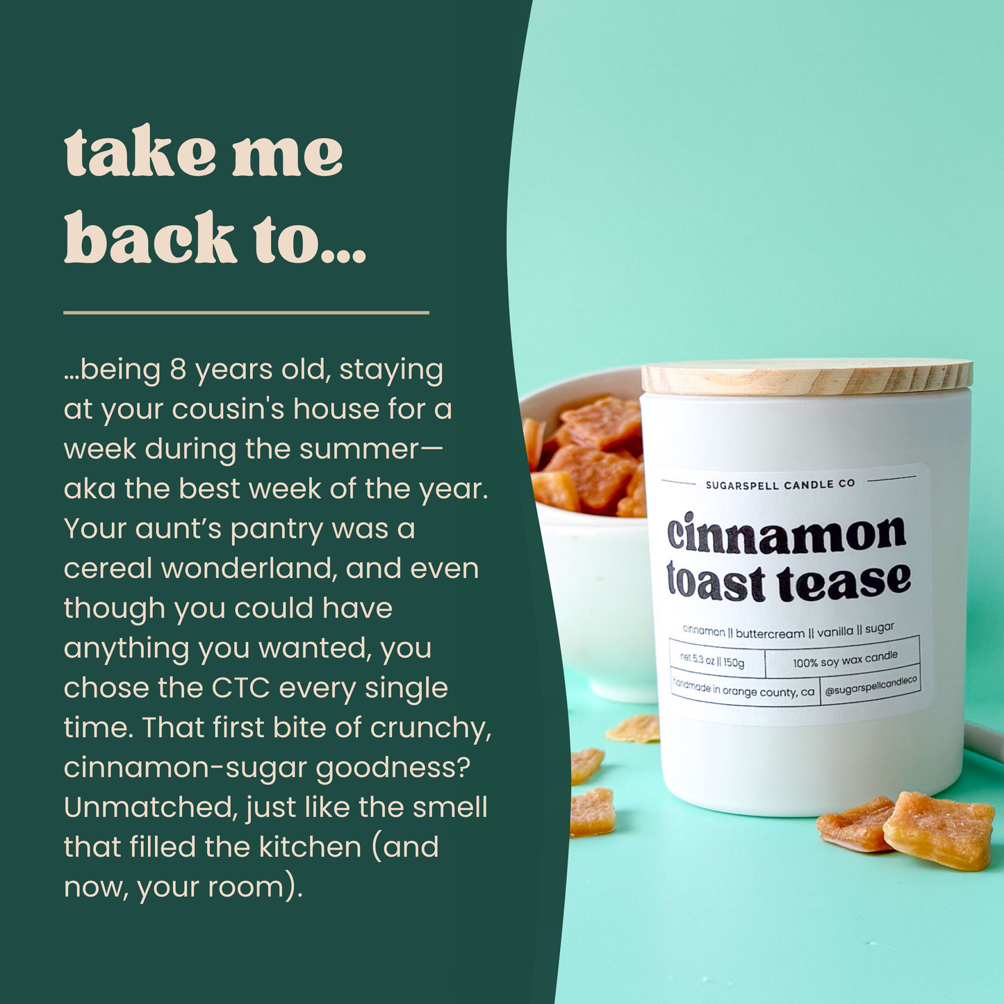 Cinnamon Toast Tease 5.3oz Soy Candle