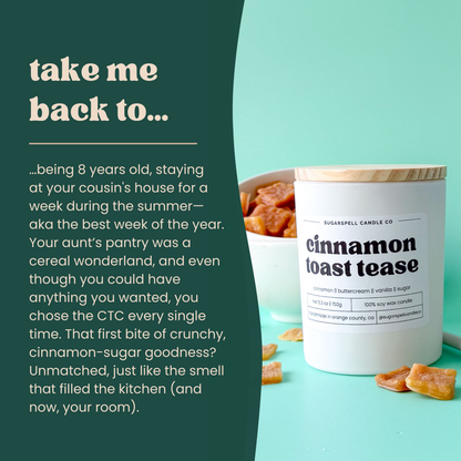 Cinnamon Toast Tease 5.3oz Soy Candle