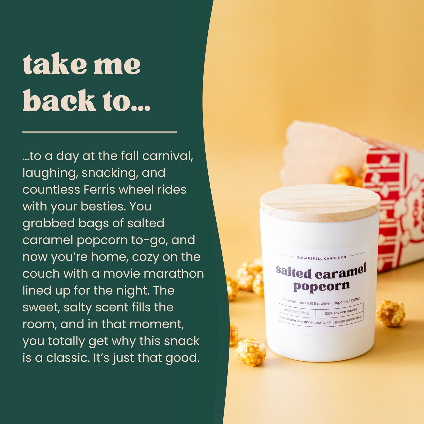 Salted Caramel Popcorn 5.3oz Soy Candle