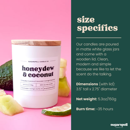 Honeydew & Coconut 5.3oz Soy Candle