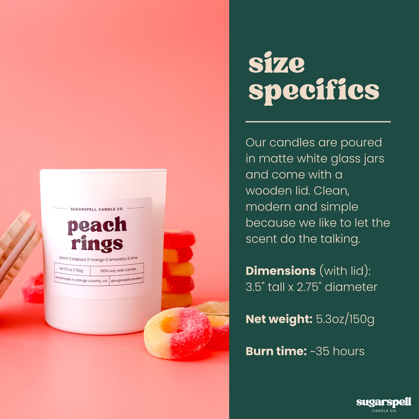 Peach Rings 5.3oz Soy Candle