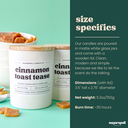 Cinnamon Toast Tease 5.3oz Soy Candle
