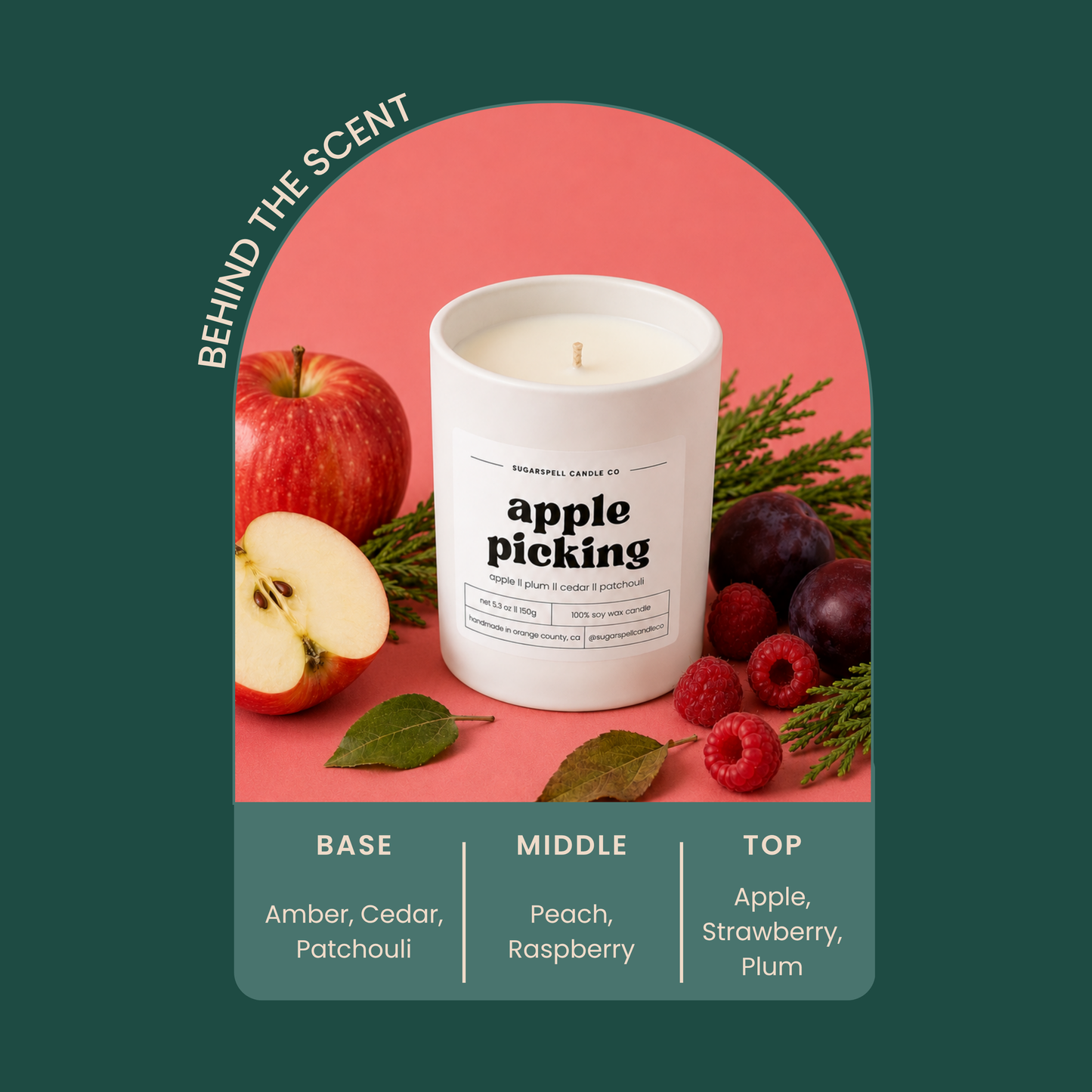 Handmade Apple Picking candle scent profile and fragrance notes