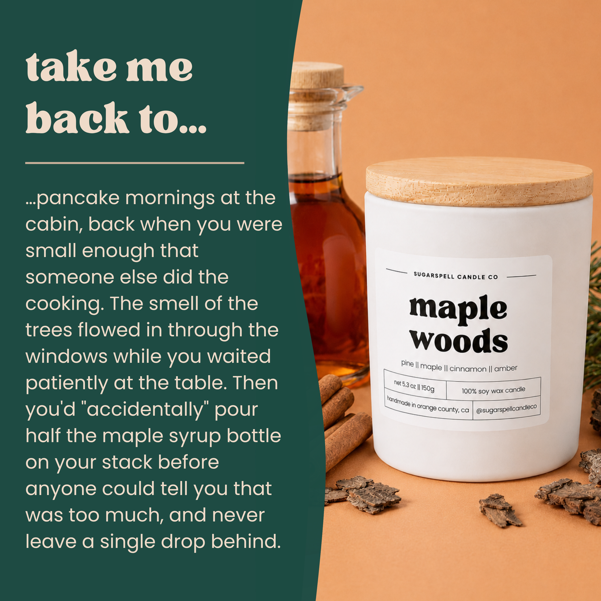 The cabin pancake morning story behind the handmade Maple Woods candle