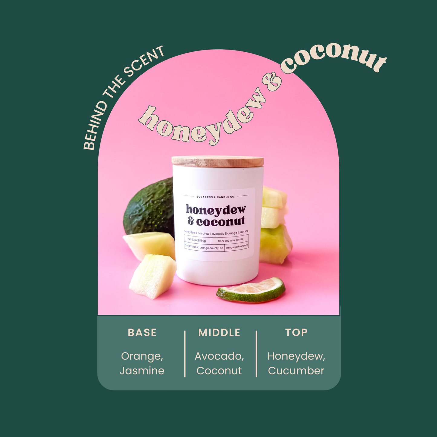 Honeydew & Coconut 5.3oz Soy Candle