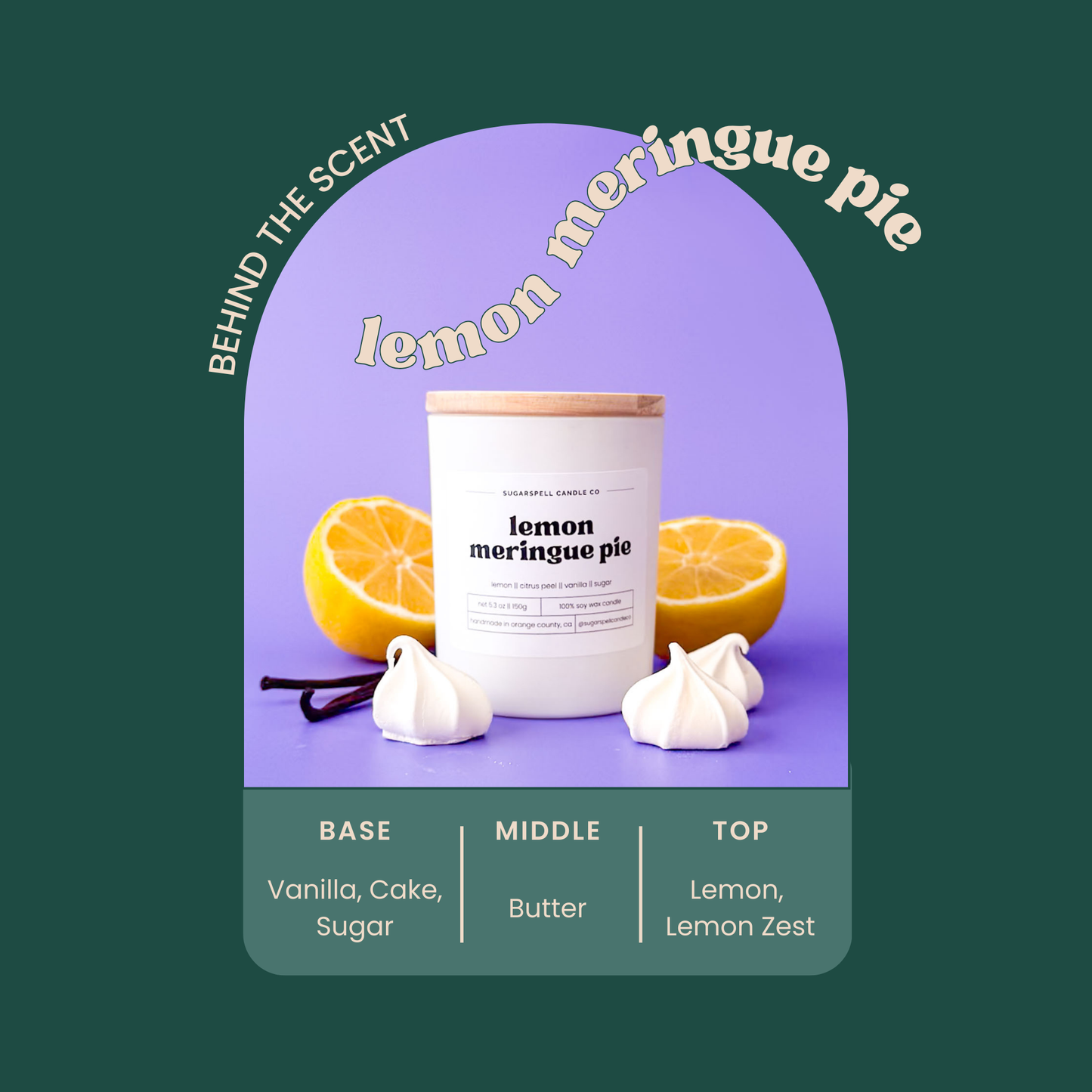Lemon Meringue Pie 5.3oz Soy Candle