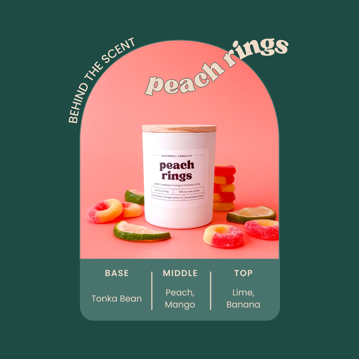 Peach Rings 5.3oz Soy Candle